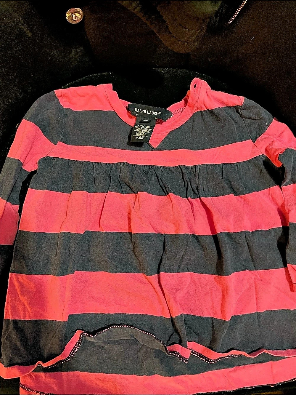 Ralph Lauren Striped Casual Dress in Pink & Gray Like New